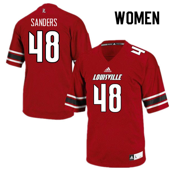 Women #48 Dakarian Sanders Louisville Cardinals College Football Jerseys Sale-Red - Click Image to Close